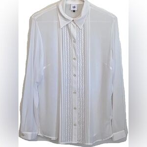 Cabi Playwright Button Down Blouse in White